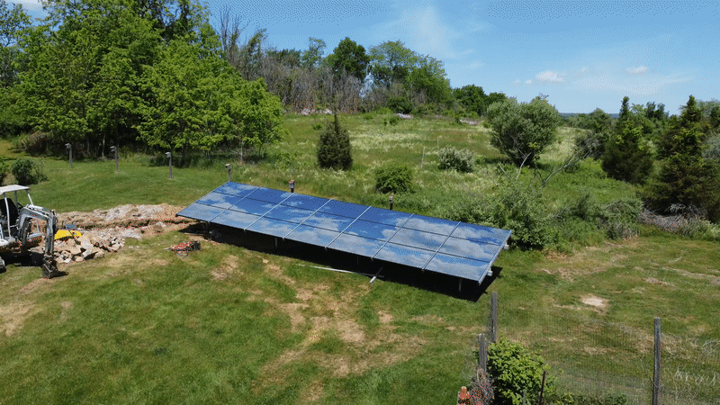 Ground mount installation covered with aesthetic design