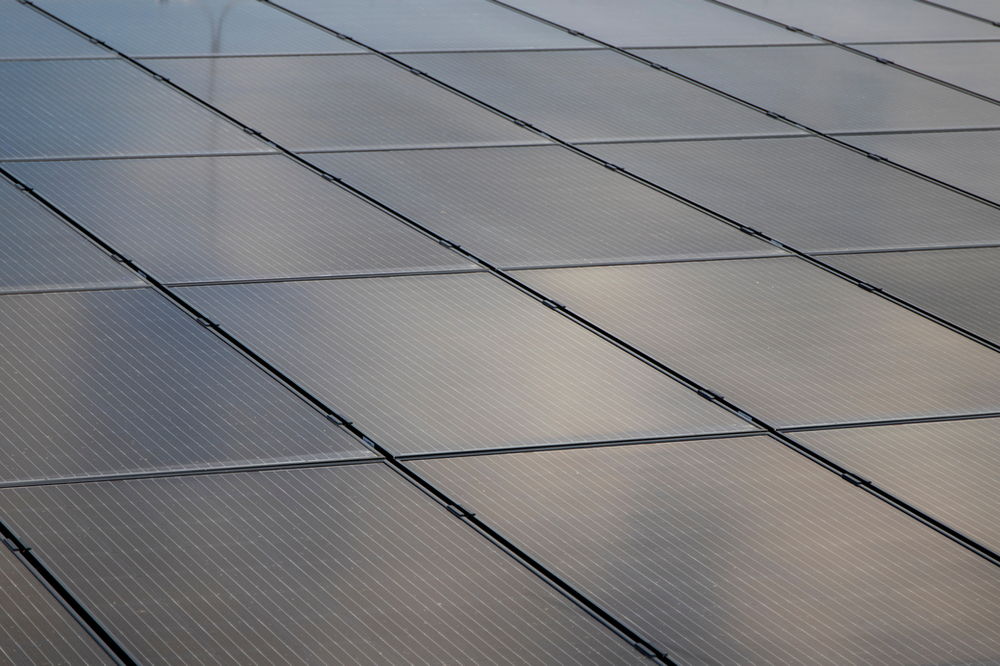 Array of aesthetic all-black solar panels 