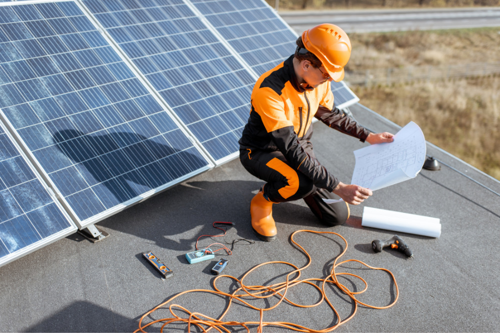 Solar panel installation process
