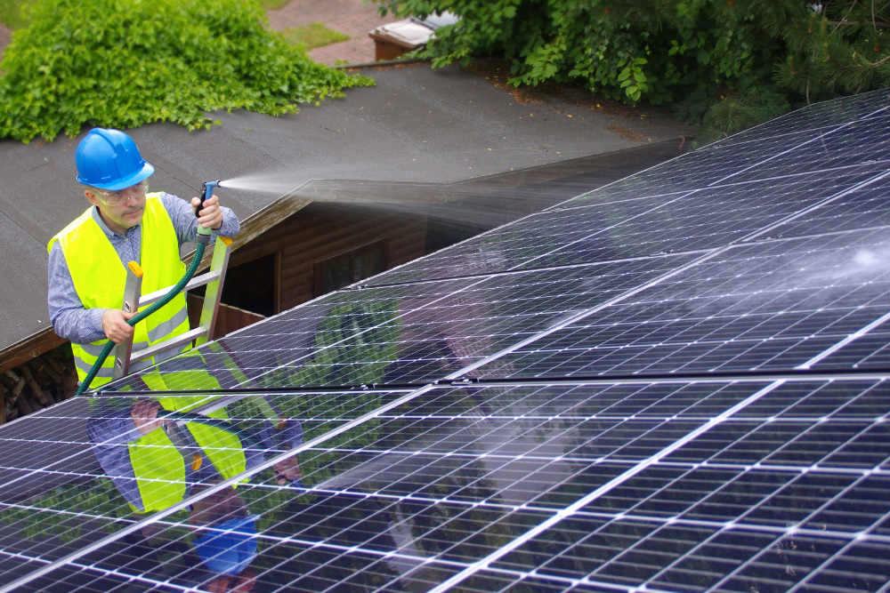 How to clean residential solar panels